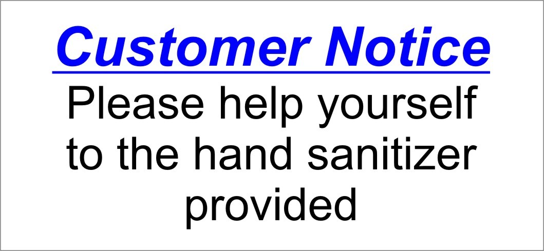 HAND SANITIZER (Example Sign)