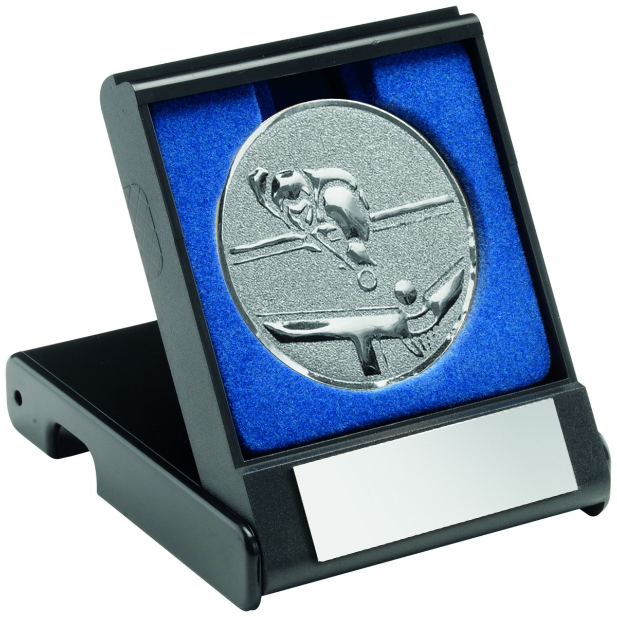 Black Plastic Medal Box With Pool/Snooker Insert